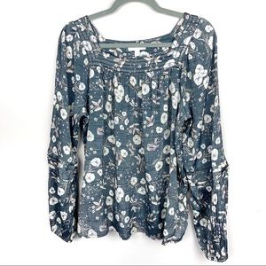 LC Lauren Conrad Floral Peasant Top